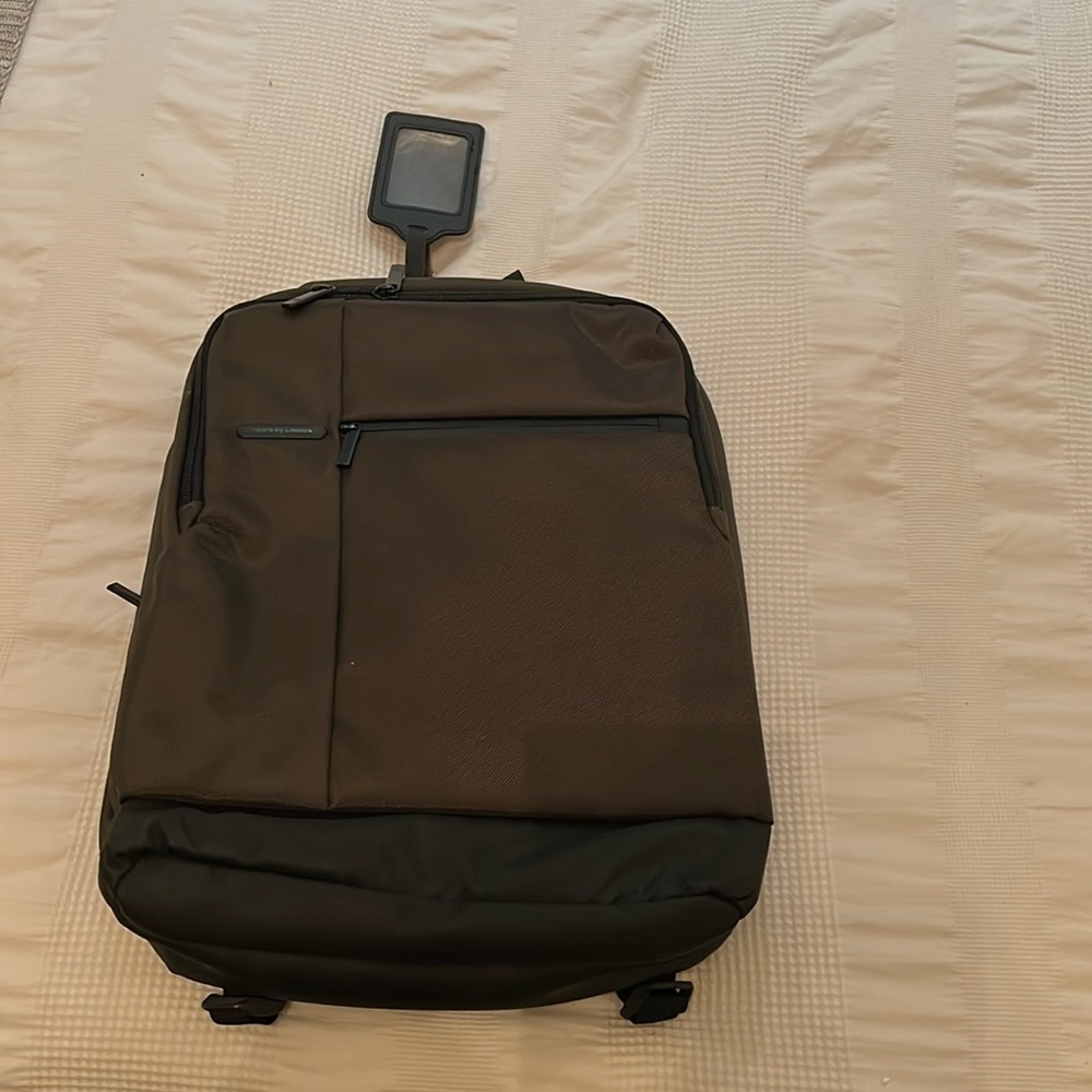 NWOT Yours By Design Army Green/Brown Backpack with black detailing